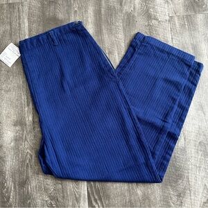 VTG 1950s Women’s Textured Navy Blue Side Zip Cigarette Pants - L